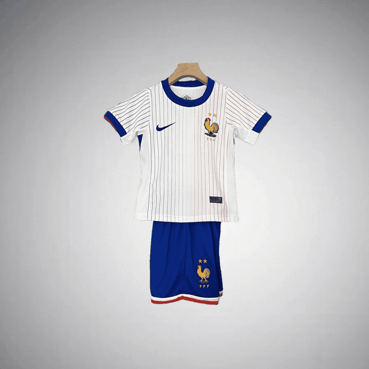 France 2024 Away Kids Size Kit from FootballPrestige.club - Premium Football Kits