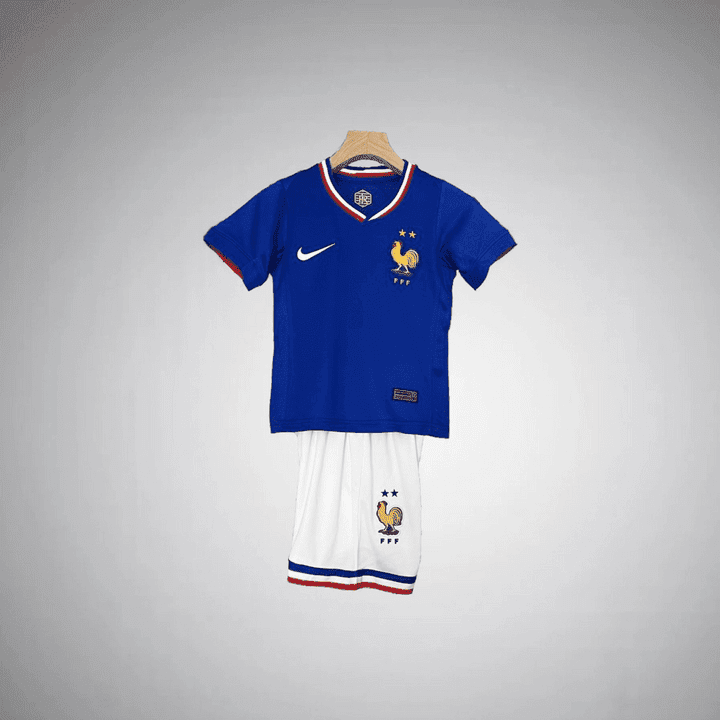 France 2024 Home Kids Size Kit from FootballPrestige.club - Premium Football Kits