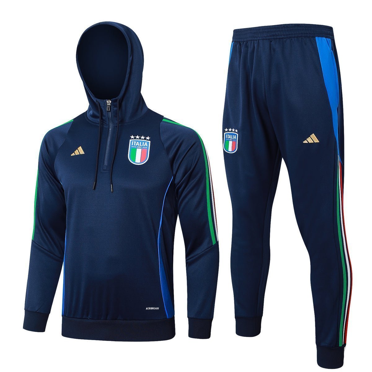 Italy Turquoise and Dark Blue Premium Tracksuit from FootballPrestige.club - Premium Football Kits