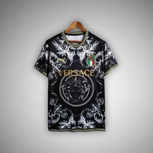 Italy "Versace" Premium Black Kit from FootballPrestige.com - Premium Football Kits