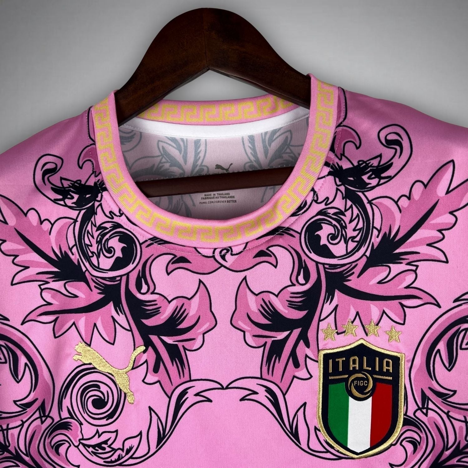 Italy "Versace" Premium Pink Kit from FootballPrestige.club - Premium Football Kits