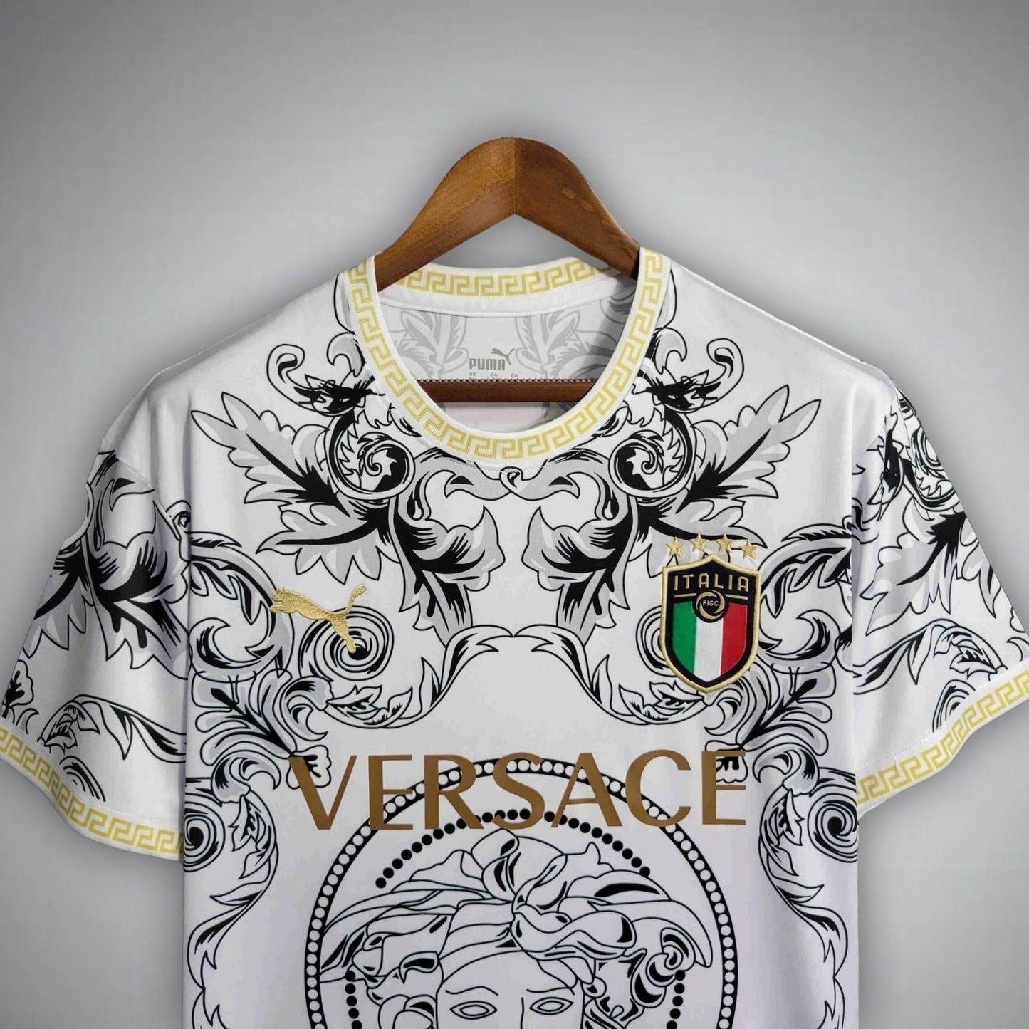 Italy "Versace" Premium White Kit from FootballPrestige.com - Premium Football Kits