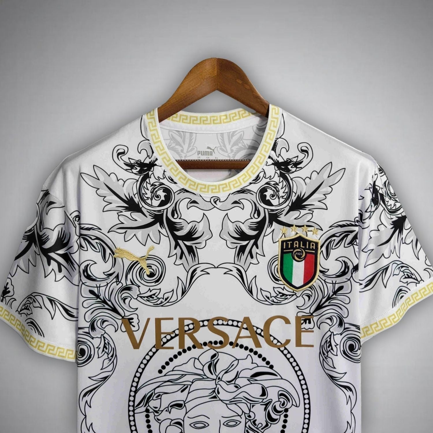 Italy "Versace" Premium White Kit from FootballPrestige.club - Premium Football Kits