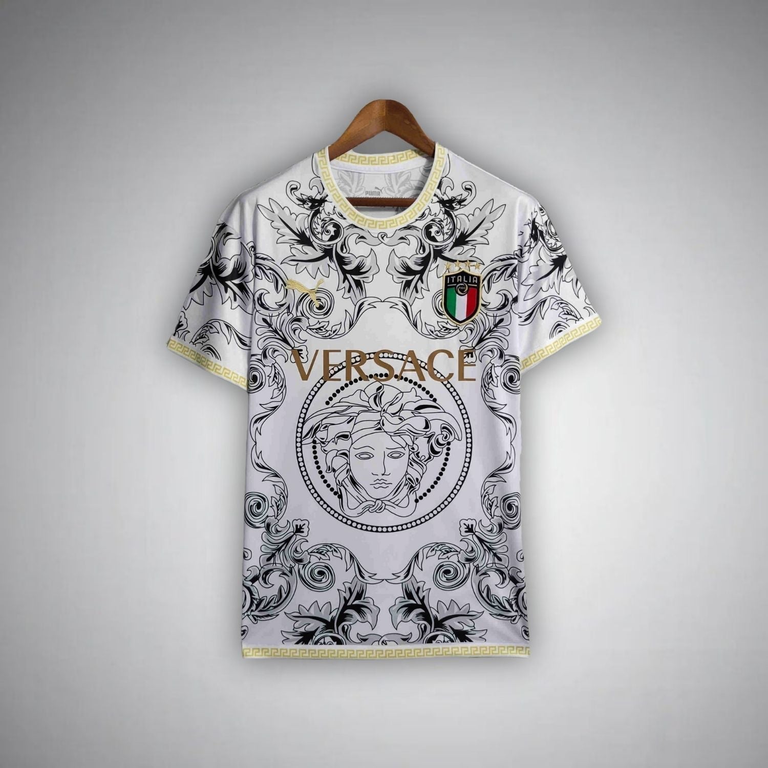 Italy "Versace" Premium White Kit from FootballPrestige.club - Premium Football Kits