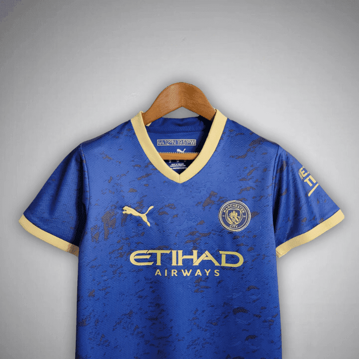 Manchester City "Navy Fusion" Premium Kids Size Kit from FootballPrestige.club - Premium Football Kits