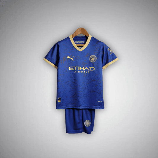 Manchester City "Navy Fusion" Premium Kids Size Kit from FootballPrestige.com - Premium Football Kits