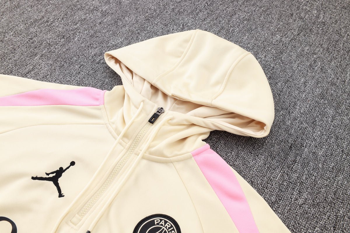 PSG Beige and Black Premium Tracksuit from FootballPrestige.shop - Premium Concept kits