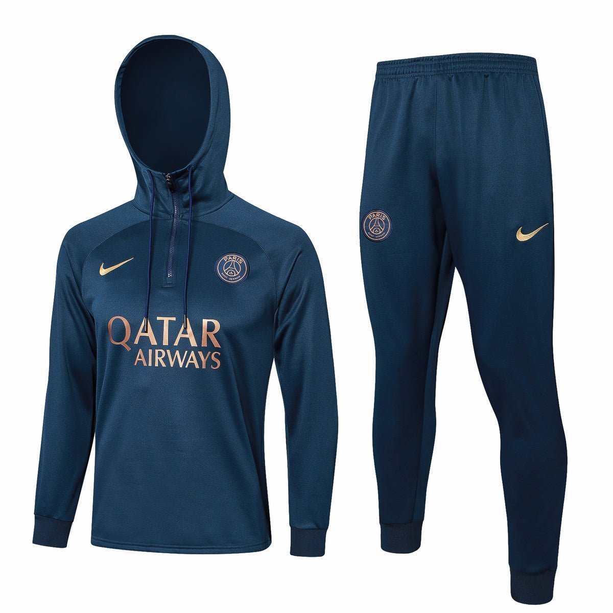 PSG Dark Blue and Gold Premium Tracksuit from FootballPrestige.shop - Premium Concept kits