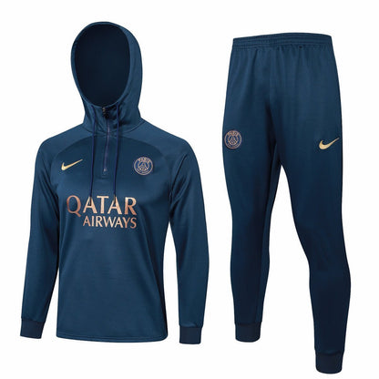 PSG Dark Blue and Gold Premium Tracksuit from FootballPrestige.shop - Premium Concept kits