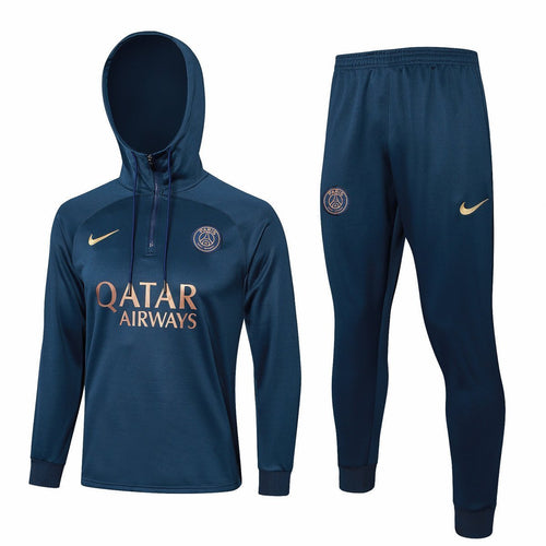 PSG Dark Blue and Gold Premium Tracksuit from FootballPrestige.shop - Premium Concept kits