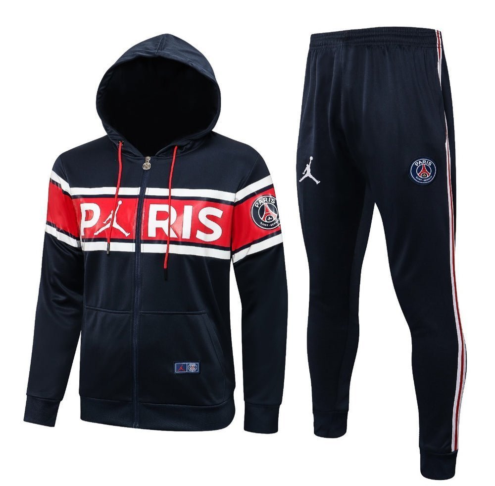 PSG Dark Blue and Red Premium Tracksuit from FootballPrestige.shop - Premium Concept kits