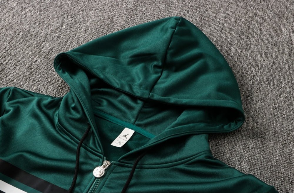 PSG Dark Green and White Premium Tracksuit from FootballPrestige.shop - Premium Concept kits