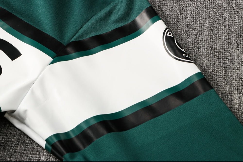 PSG Dark Green and White Premium Tracksuit from FootballPrestige.shop - Premium Concept kits