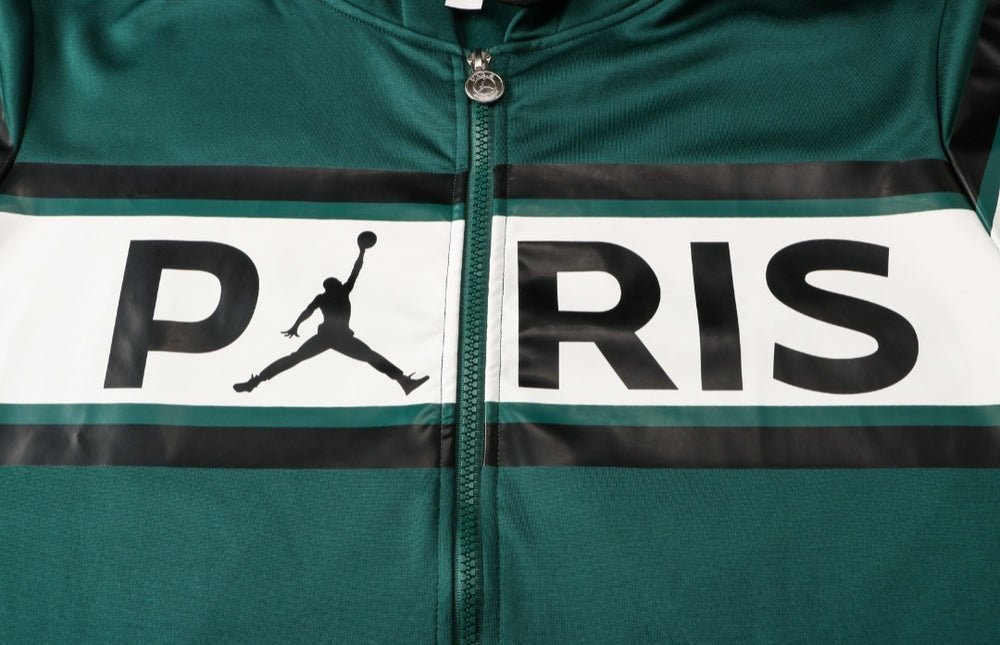PSG Dark Green and White Premium Tracksuit from FootballPrestige.shop - Premium Concept kits