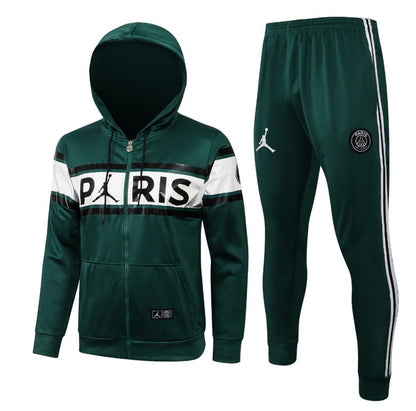 PSG Dark Green and White Premium Tracksuit from FootballPrestige.shop - Premium Concept kits
