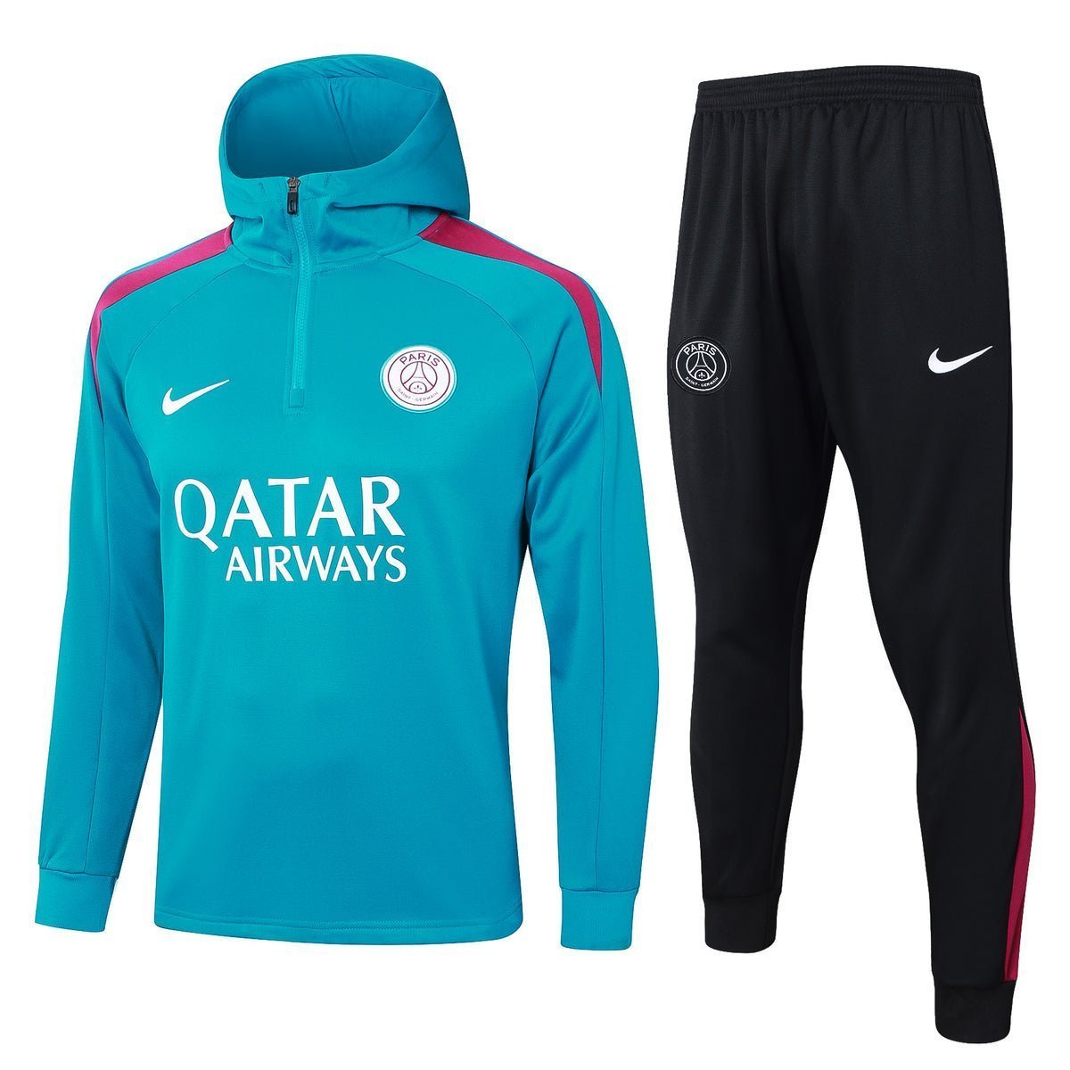 PSG Turqoise and Black Premium Tracksuit from FootballPrestige.shop - Premium Concept kits