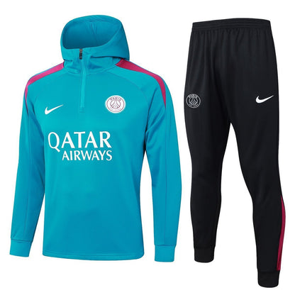 PSG Turqoise and Black Premium Tracksuit from FootballPrestige.shop - Premium Concept kits