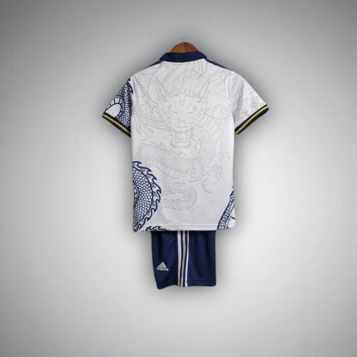 Real Madrid Dragon Blanco Premium Kids Size Kit from FootballPrestige.club - Premium Football Kits