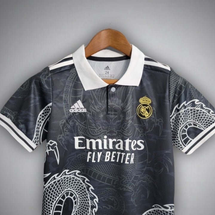 Real Madrid "Dragon Negro" Premium Kids Size Kit from FootballPrestige.com - Premium Football Kits