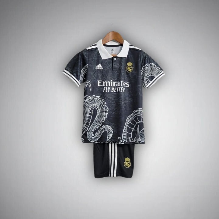 Real Madrid "Dragon Negro" Premium Kids Size Kit from FootballPrestige.club - Premium Football Kits