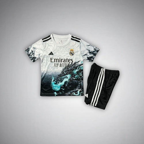 Real Madrid "Emerald Flame" Premium Kids Size Kit from FootballPrestige.com - Premium Football Kits