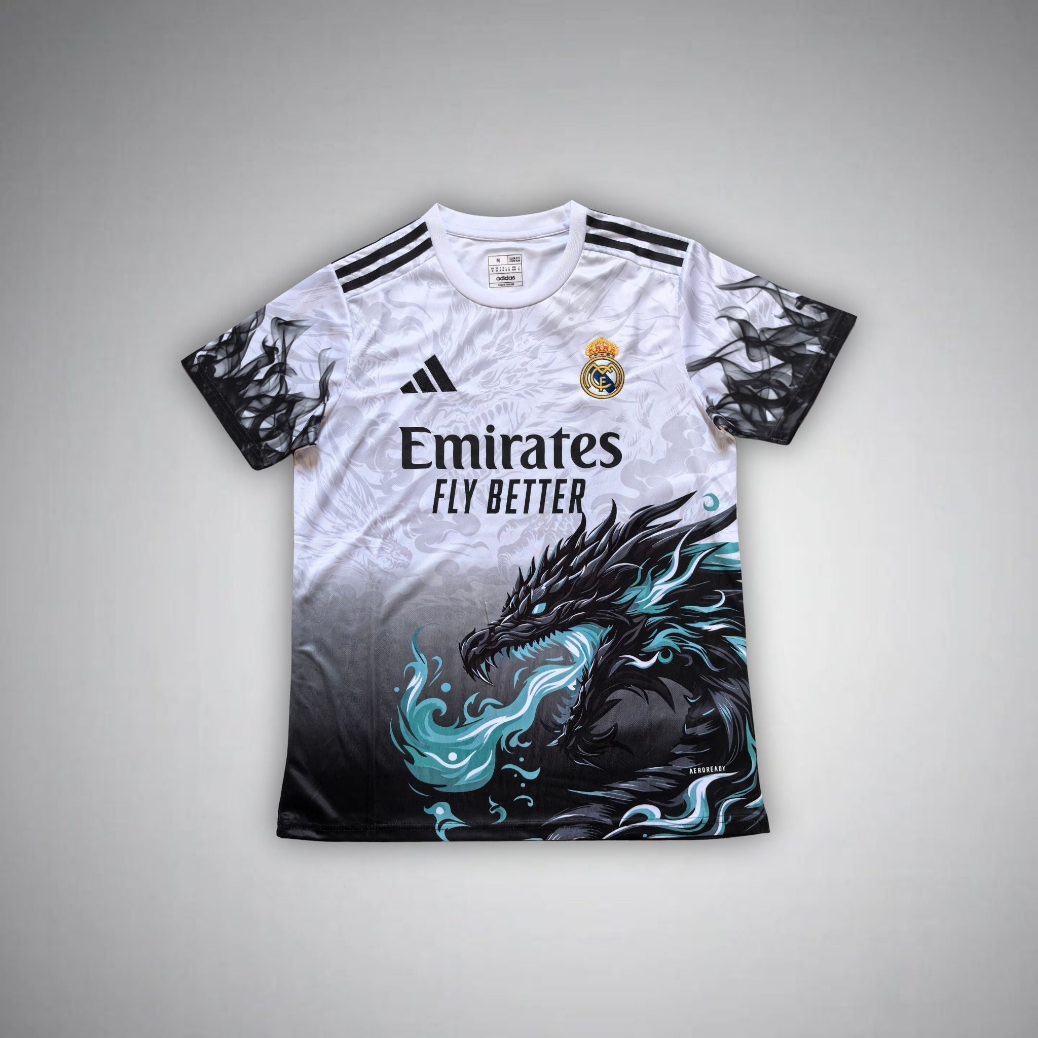 Real Madrid "Emerald Flame" Premium Kids Size Kit from FootballPrestige.club - Premium Football Kits