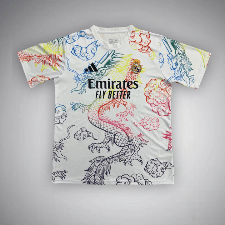 Real Madrid "Rainbow Dragón Blanco" Premium Kit from FootballPrestige.club - Premium Football Kits