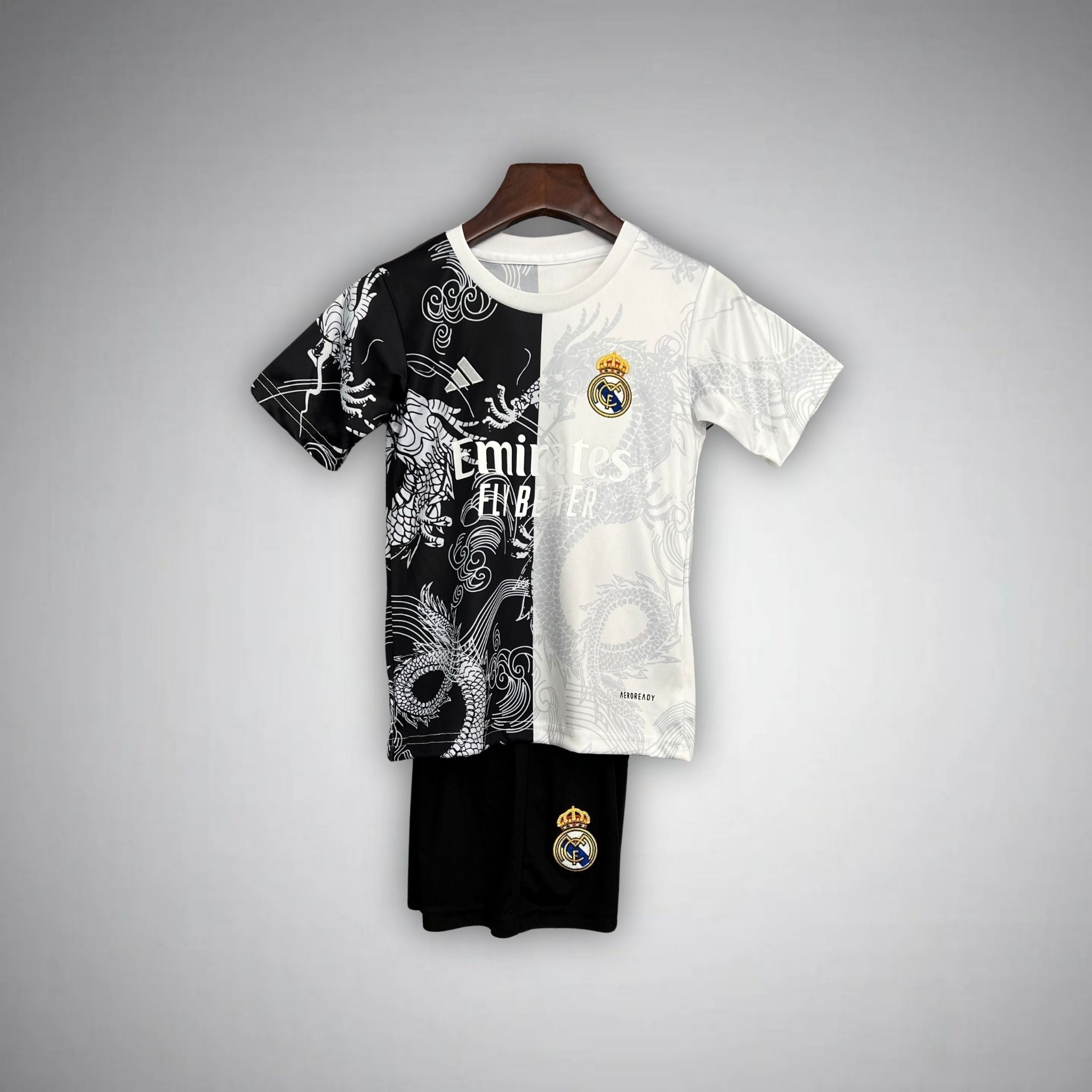 Real Madrid "Yin and Yang" Premium Kids Size Kit from FootballPrestige.club - Premium Football Kits
