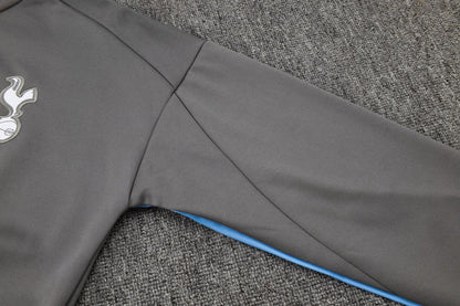 Tottenham Gray and Black Premium Tracksuit from FootballPrestige.com - Premium Football Kits