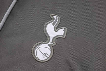 Tottenham Gray and Black Premium Tracksuit from FootballPrestige.com - Premium Football Kits